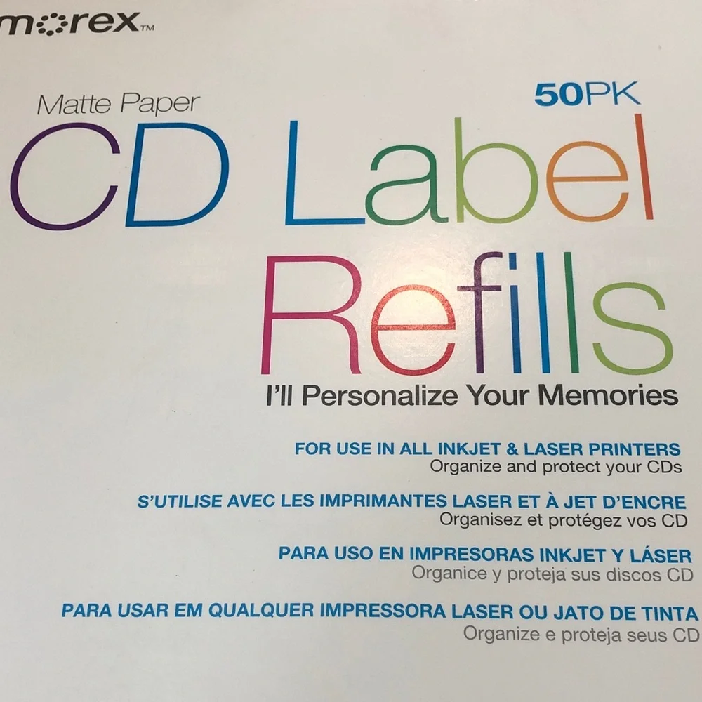 Memorex CD Label Refills - 50 Pack